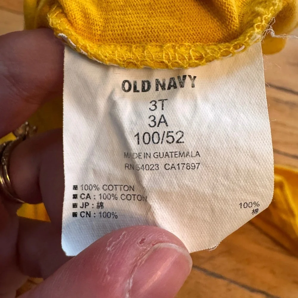 Old Navy Toddler Boys Yellow This Dude Really‎ Loves Turkey Graphic Tee Shirt 3T